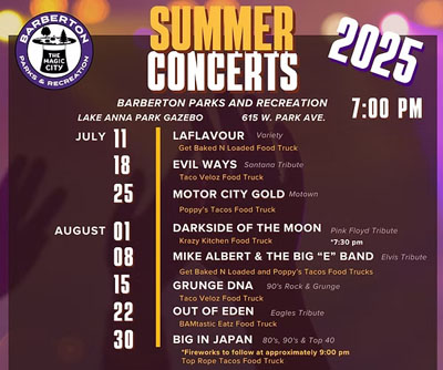 Free Things to Do in Barberton Summer Music Concert Series Live Band Lineup